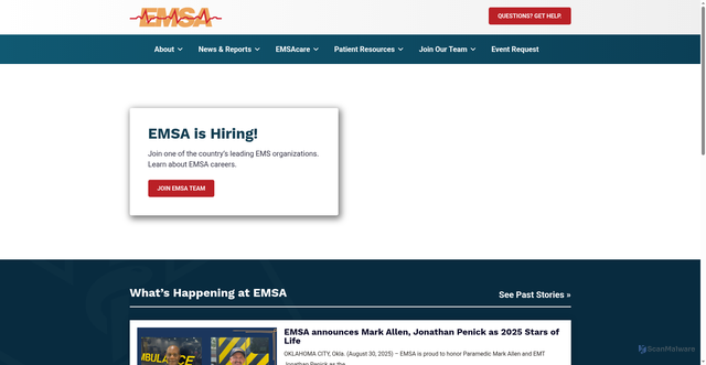 Security scan screenshot of https://emsaok.gov/