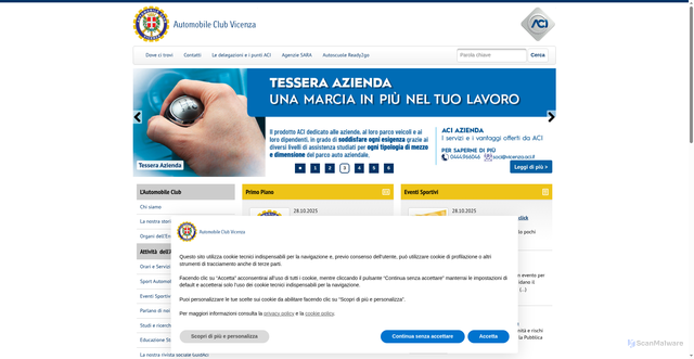 Security scan screenshot of https://vicenza.aci.it/