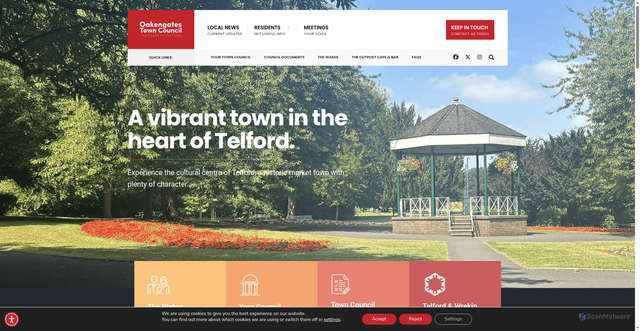 Security scan screenshot of https://www.oakengates-tc.gov.uk/