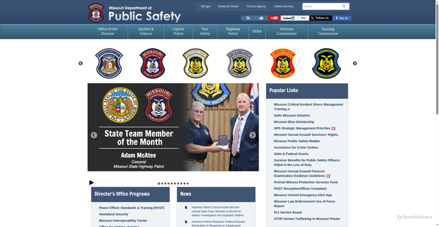 Security scan screenshot of https://dps.mo.gov