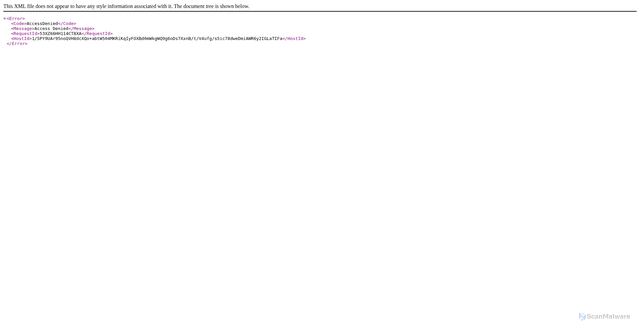 Security scan screenshot of https://nva-av-tk-device-log-prod.s3.us-east-1.amazonaws.com