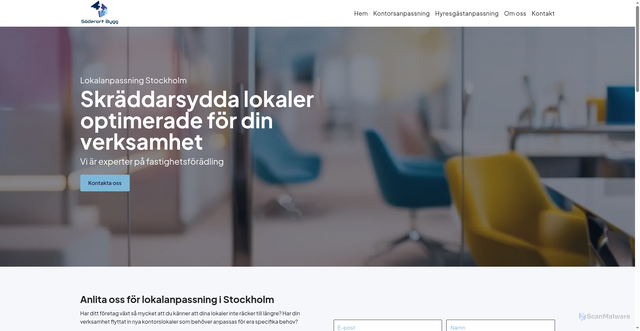 Security scan screenshot of https://lokalanpassningstockholm.se