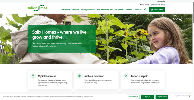 Security scan screenshot of https://www.salixhomes.co.uk/