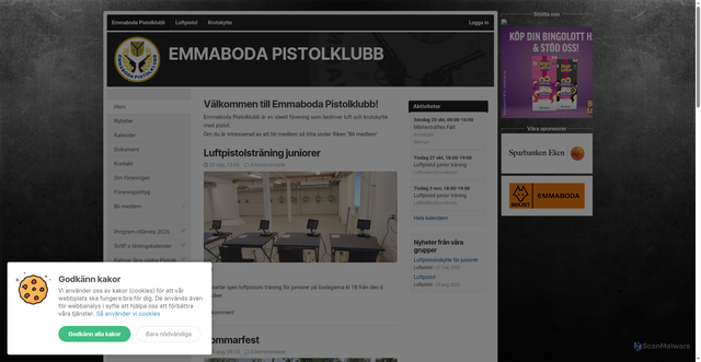 Security scan screenshot of https://emmabodapk.se