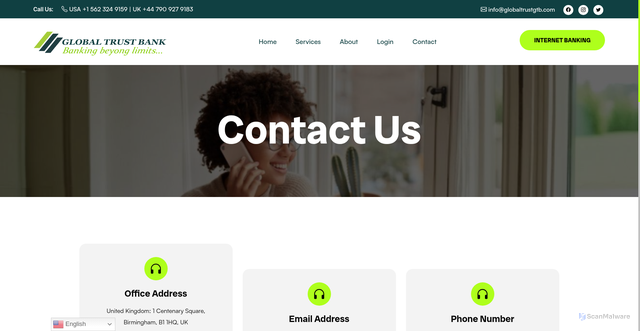 Security scan screenshot of https://creditunionfirst.com/contact.html