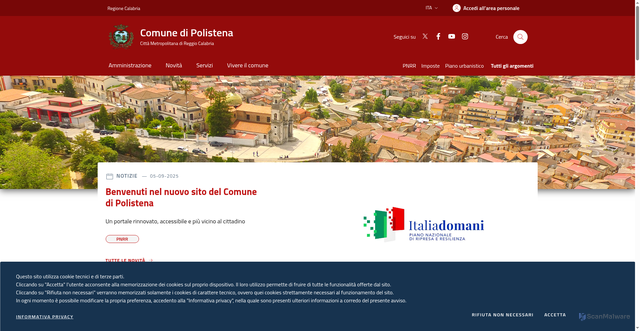 Security scan screenshot of https://www.comune.polistena.rc.it/