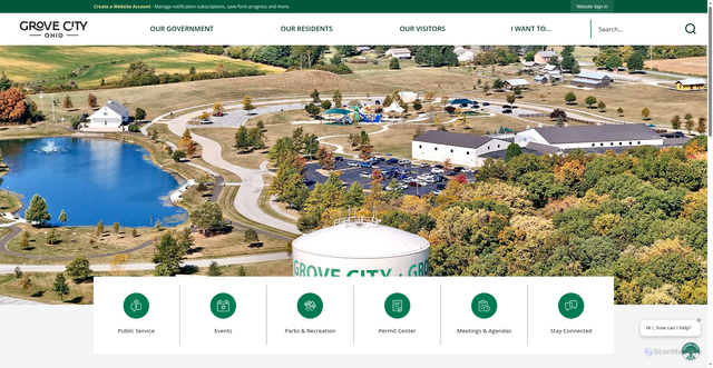 Security scan screenshot of https://grovecityohio.gov/