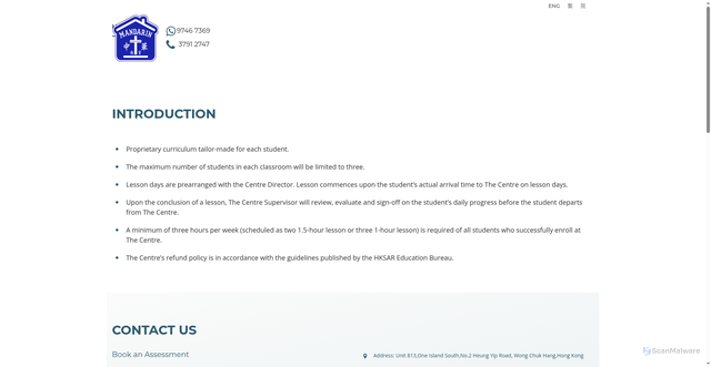 Security scan screenshot of https://www.mandarinclassroom.hk