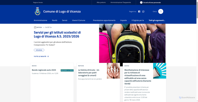 Security scan screenshot of https://www.comune.lugo.vi.it/