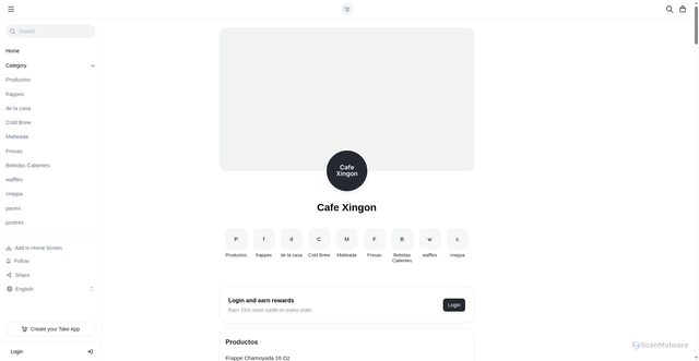Security scan screenshot of https://cafexingon.link/
