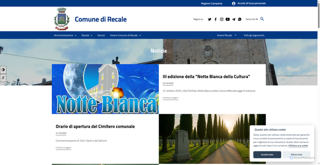 Security scan screenshot of https://www.comune.recale.ce.it/