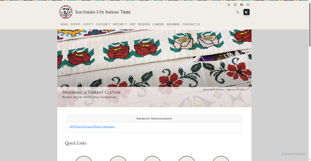 Security scan screenshot of https://www.southernute-nsn.gov/