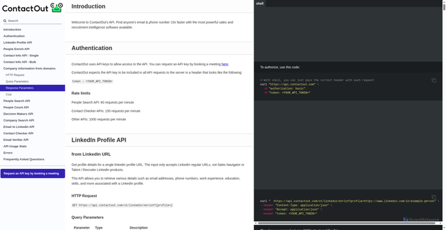 Security scan screenshot of https://api.contactout.com