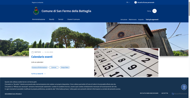 Security scan screenshot of https://www.comune.sanfermodellabattaglia.co.it
