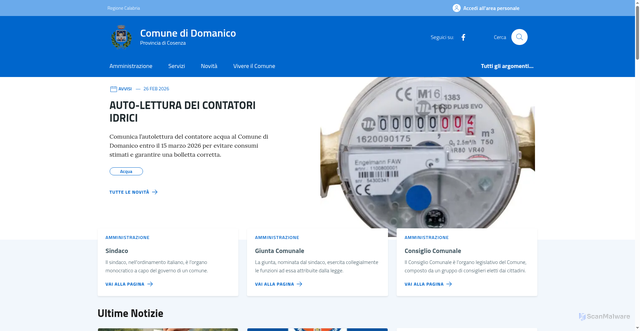 Security scan screenshot of https://comune.domanico.cs.it/
