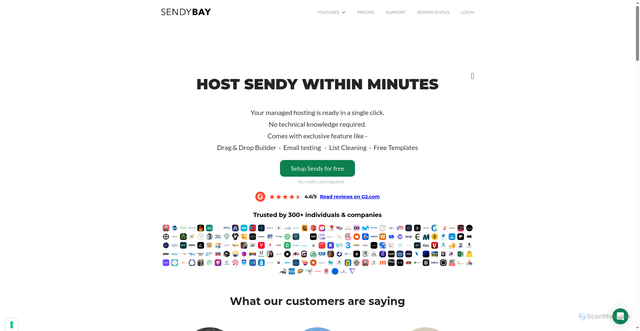 Security scan screenshot of https://sendybay.com