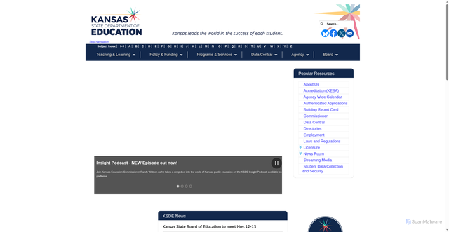 Security scan screenshot of https://www.ksde.gov/