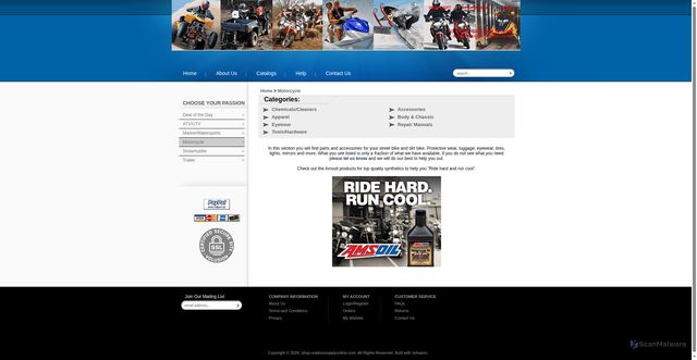 Security scan screenshot of https://shop.outdoorsupplyonline.com/Motorcycle-parts-and-accessories-s/1513.htm