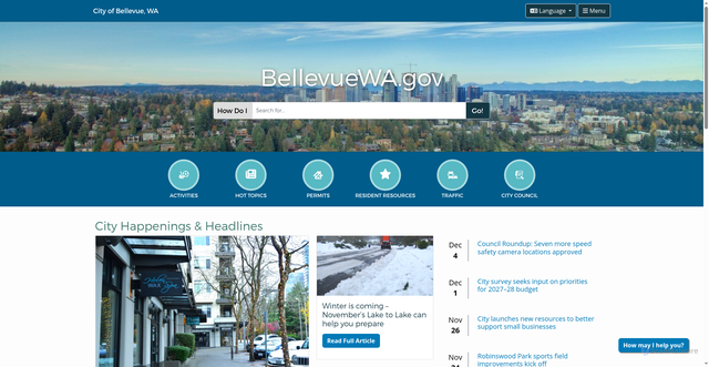 Security scan screenshot of https://bellevuewa.gov/