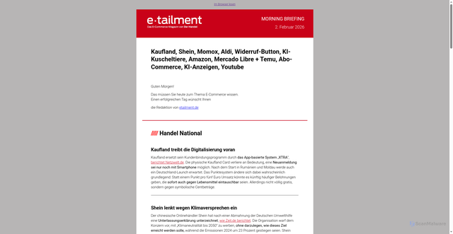Security scan screenshot of https://r.brevo.etailment.de/mk/mr/sh/1t6AVsd2XFnIGDWTUguTiR1WDvs0MY/5mlQpXVjB6Ey