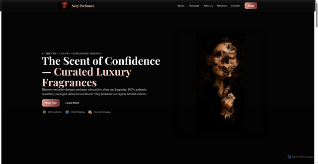 Security scan screenshot of https://sexyperfumes.pages.dev/shop