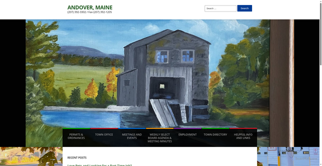 Security scan screenshot of https://www.andovermaine.gov/