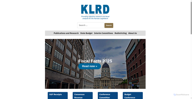 Security scan screenshot of https://klrd.gov/