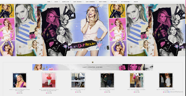 Security scan screenshot of https://hilary-duff.com/