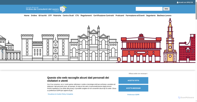 Security scan screenshot of https://www.ordinecdlna.it/