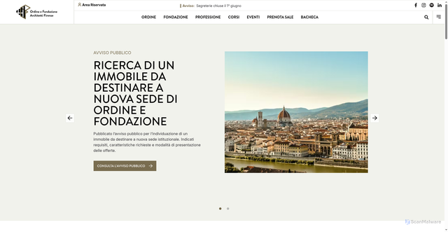 Security scan screenshot of https://www.architettifirenze.it