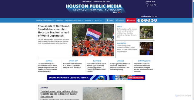Security scan screenshot of https://www.houstonpublicmedia.org