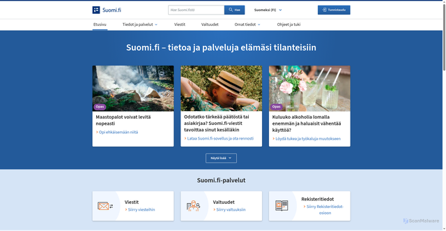 Security scan screenshot of https://suomi.fi