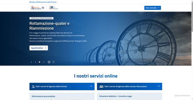 Security scan screenshot of https://www.agenziaentrateriscossione.gov.it
