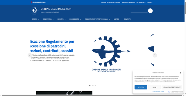 Security scan screenshot of https://palermo.ordingegneri.it/