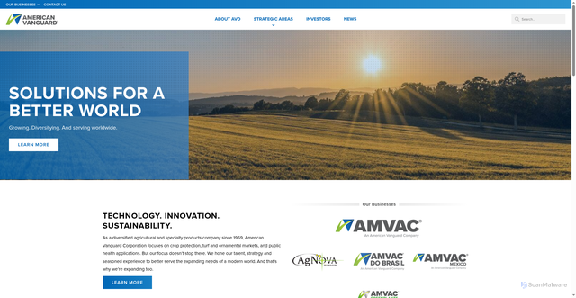 Security scan screenshot of https://www.american-vanguard.com/