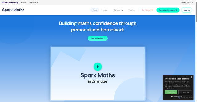 Security scan screenshot of https://sparxmaths.com