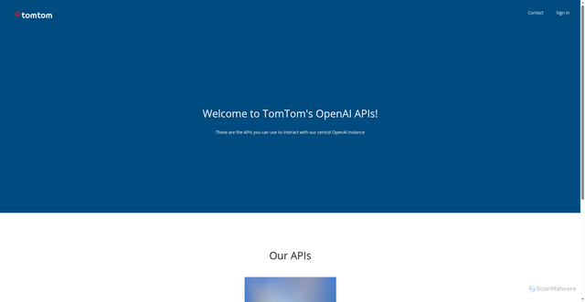 Security scan screenshot of https://developer.api.chatgpt.tomtom-global.com