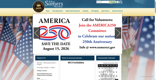 Security scan screenshot of https://www.somersct.gov/