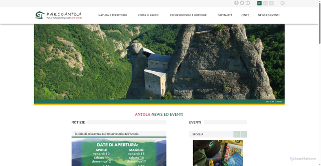 Security scan screenshot of https://www.parcoantola.it