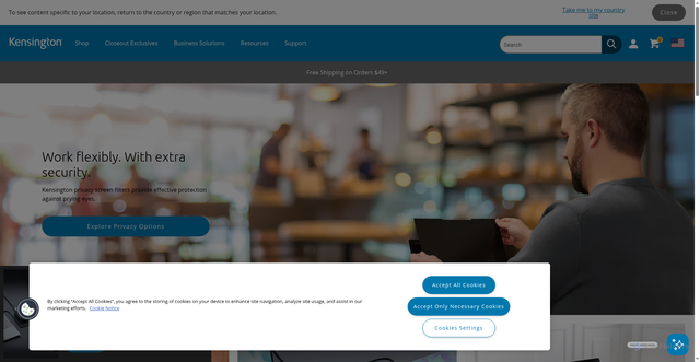Security scan screenshot of https://www.kensington.com