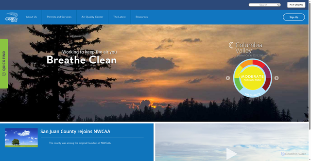 Security scan screenshot of https://nwcleanairwa.gov/