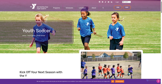 Security scan screenshot of https://ymcafw.org/youth-sports/soccer/