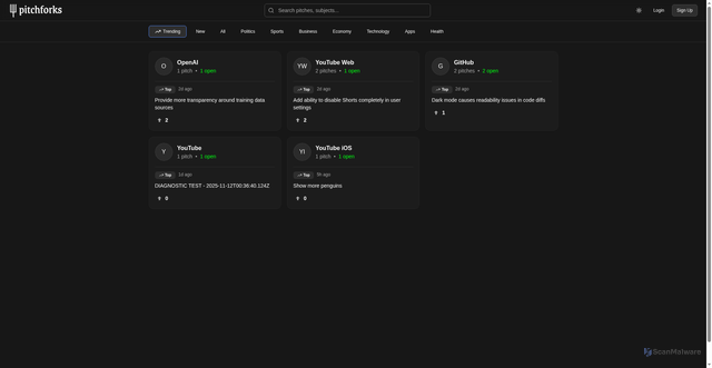 Security scan screenshot of https://pitchforks-cf.pages.dev/