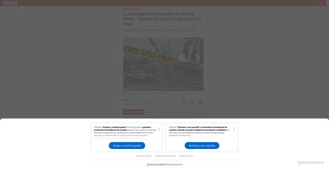 Security scan screenshot of https://amp.marca.com/mx/actualidad/sucesos/2025/12/27/694fe46a22601d1e448b45bc.html