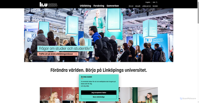 Security scan screenshot of https://liu.se/