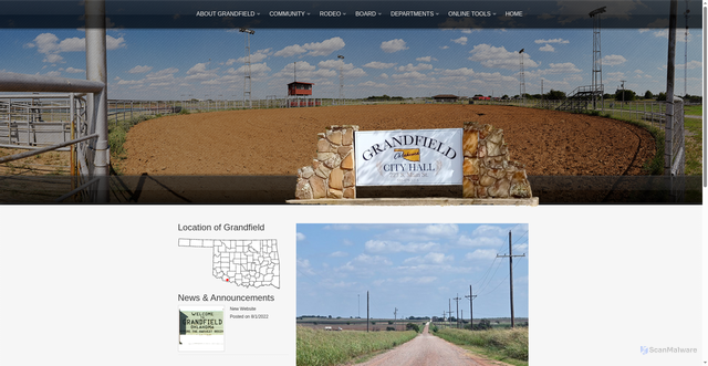 Security scan screenshot of https://grandfieldok.gov/