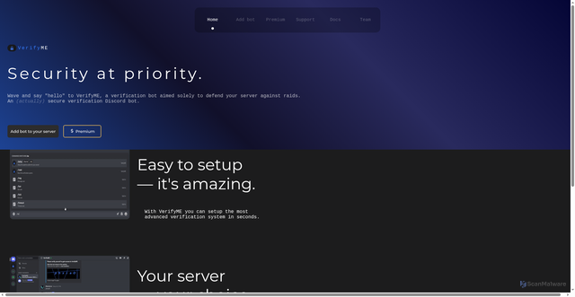 Security scan screenshot of https://verifymebot-web.pages.dev/