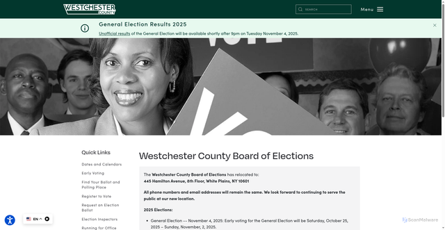 Security scan screenshot of https://citizenparticipation.westchestergov.com/