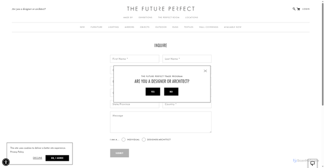 Security scan screenshot of https://thefutureperfect.live/inquire?do=138195