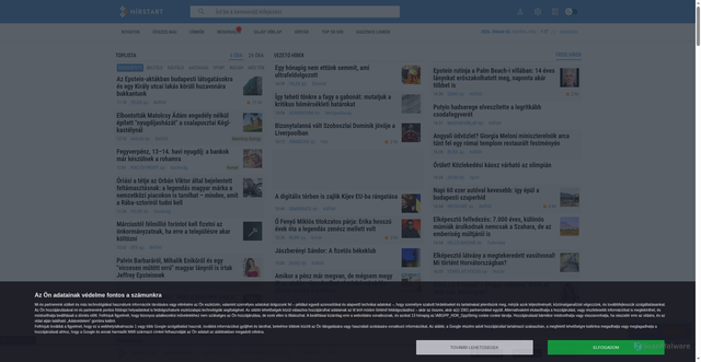 Security scan screenshot of https://www.hirstart.hu